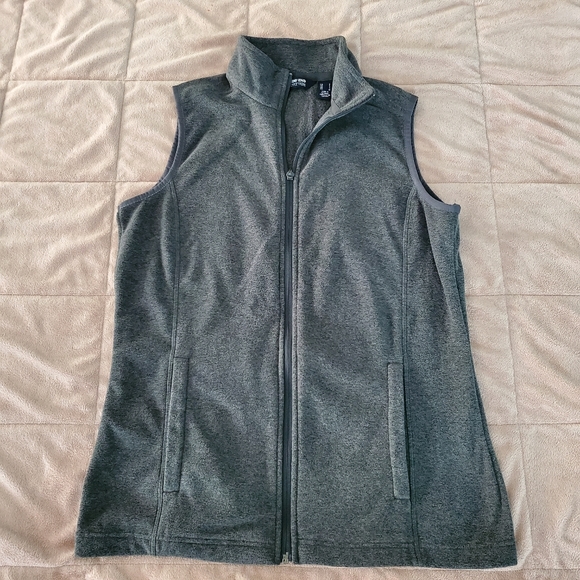 COPY - Land's End zipper vest with pockets, gray, size S - Picture 1 of 6